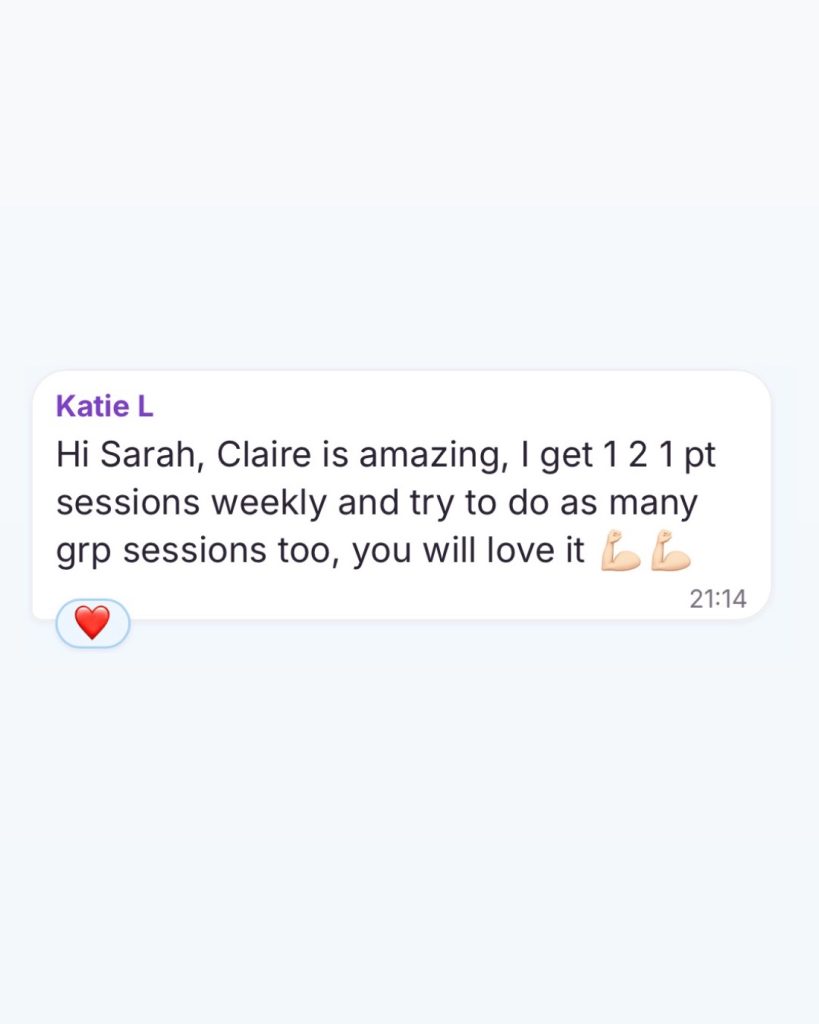 Happy 1:1 online Pt client loving being trained by me