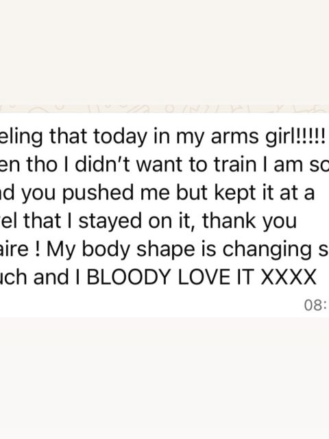 Happy 1:1 client - I take my equipment to her as she doesn’t drive at the moment